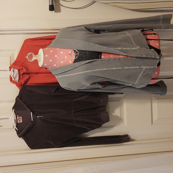 Gaiam 100% Organic Cotton Sweatshirt Cardigan (M) Crop Work Out Style - Picture 9 of 10